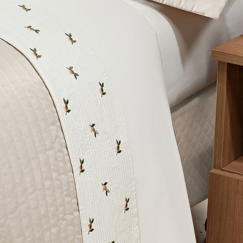 JOGO DE CAMA KING IPANEMA 04 PEÇAS -  PERCAL 200 Fios - BORDADO foto adicional 5