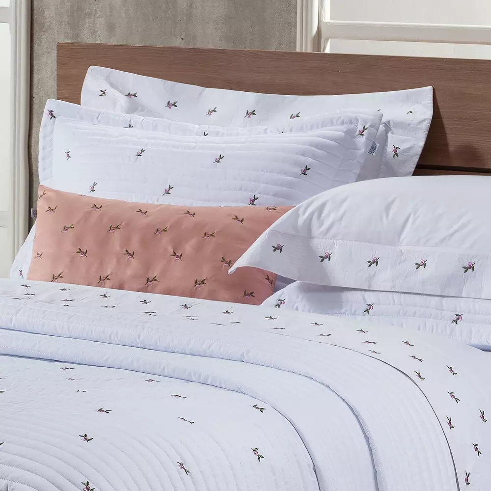 JOGO DE CAMA QUEEN IPANEMA 04 PEÇAS -  PERCAL 200 Fios - BORDADO foto adicional 4