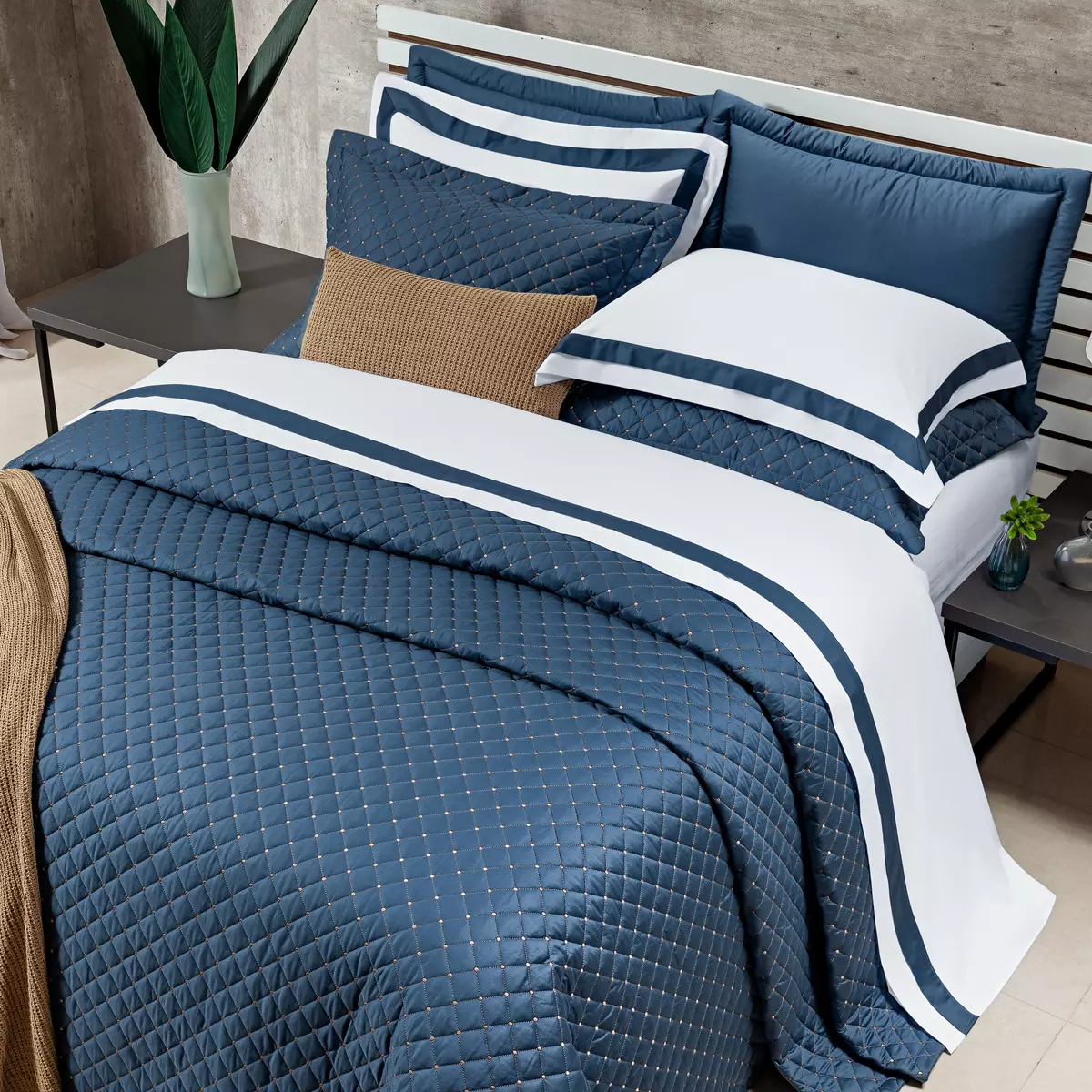 COBRE LEITO KING MILAN  3 PEÇAS - 400 FIOS EGÍPCIOS 