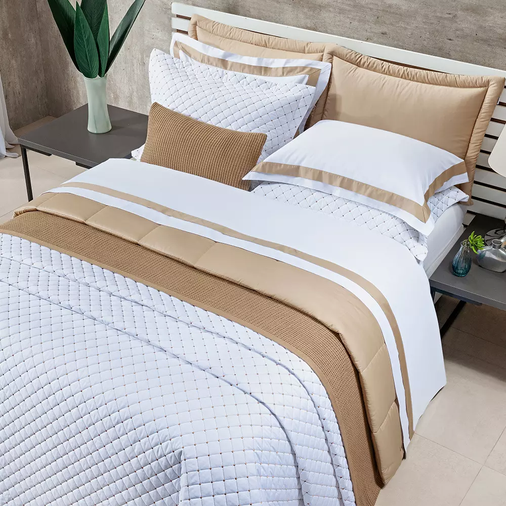 COBRE LEITO SUPER KING MILAN  3 PEÇAS - 400 FIOS EGÍPCIOS  foto adicional 6