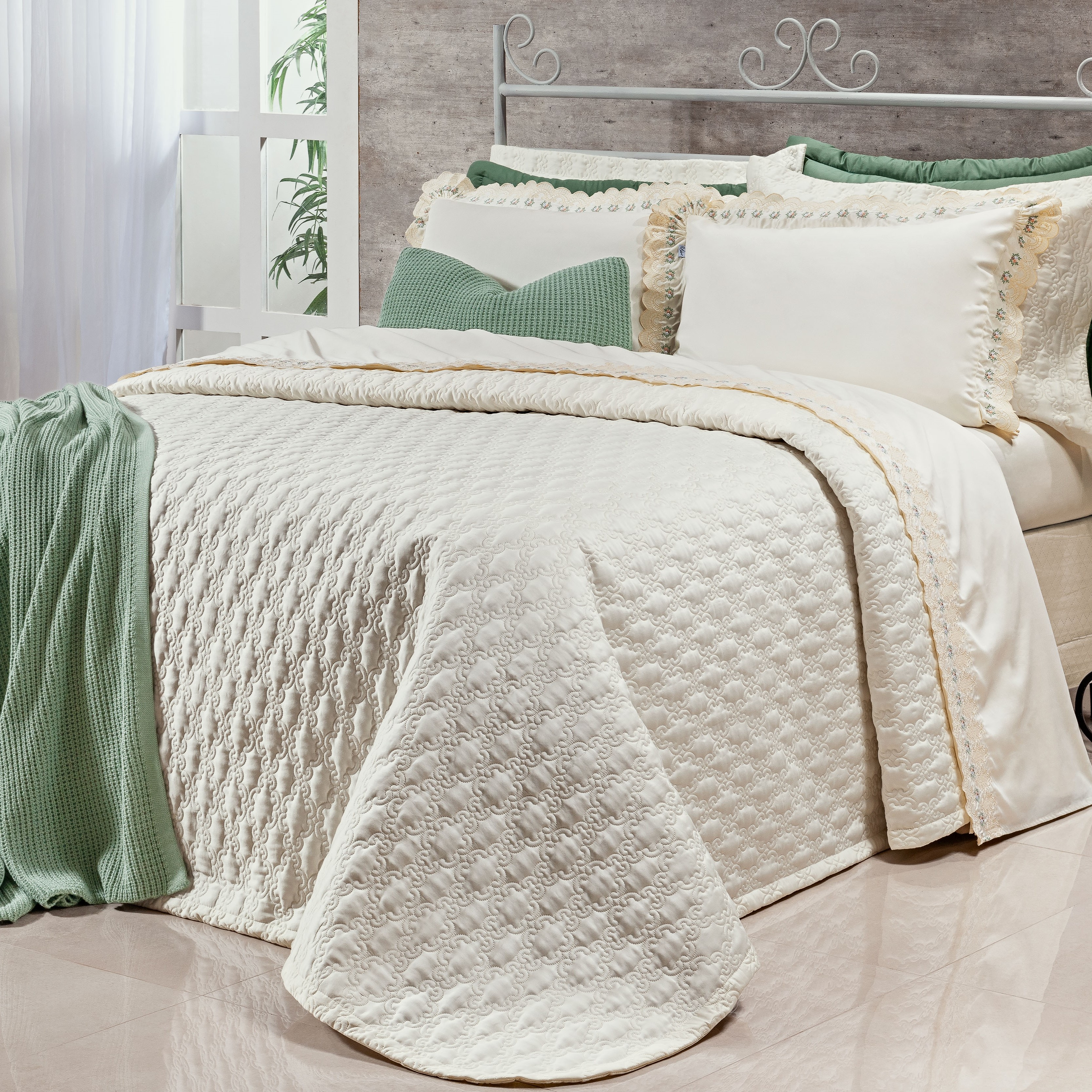 COBRE LEITO KING GENEBRA 3 PEÇAS - 400 FIOS EGIPCIOS