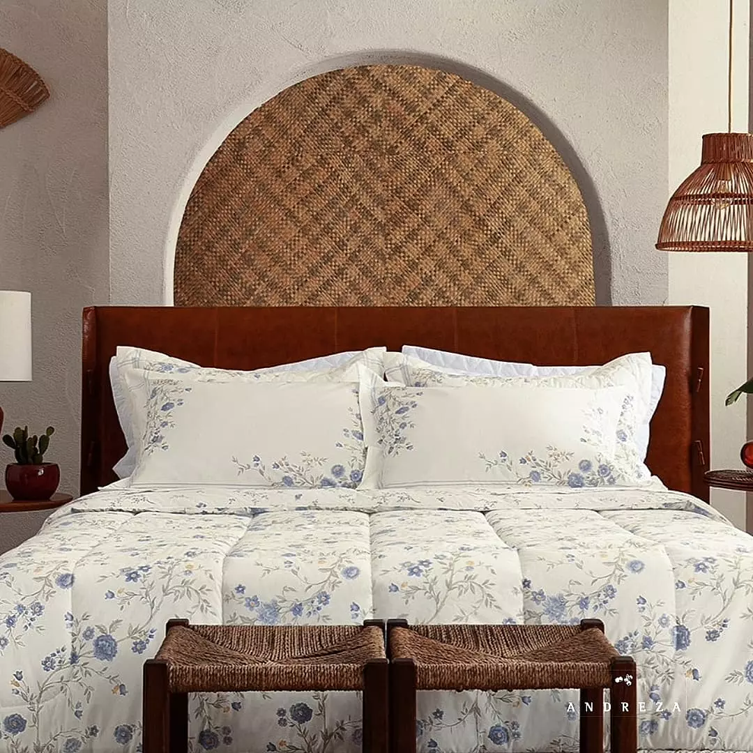 JOGO DE CAMA FLORAL SOLTEIRO LISLIE 43PECAS - PERCAL 200 FIOS - ACAMENTO: FRONHA LOCALIZADA