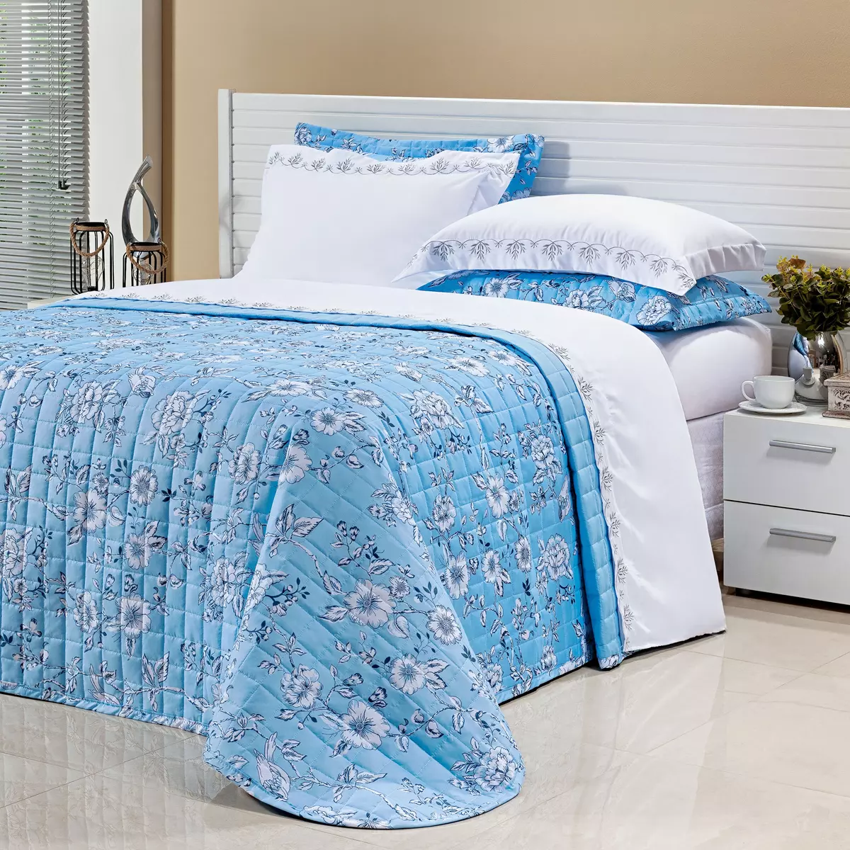 COBRE LEITO SOLTEIRO MARBLE 200 FIOS MICRO PERCAL TOQUE DE SEDA 2 PEÇAS