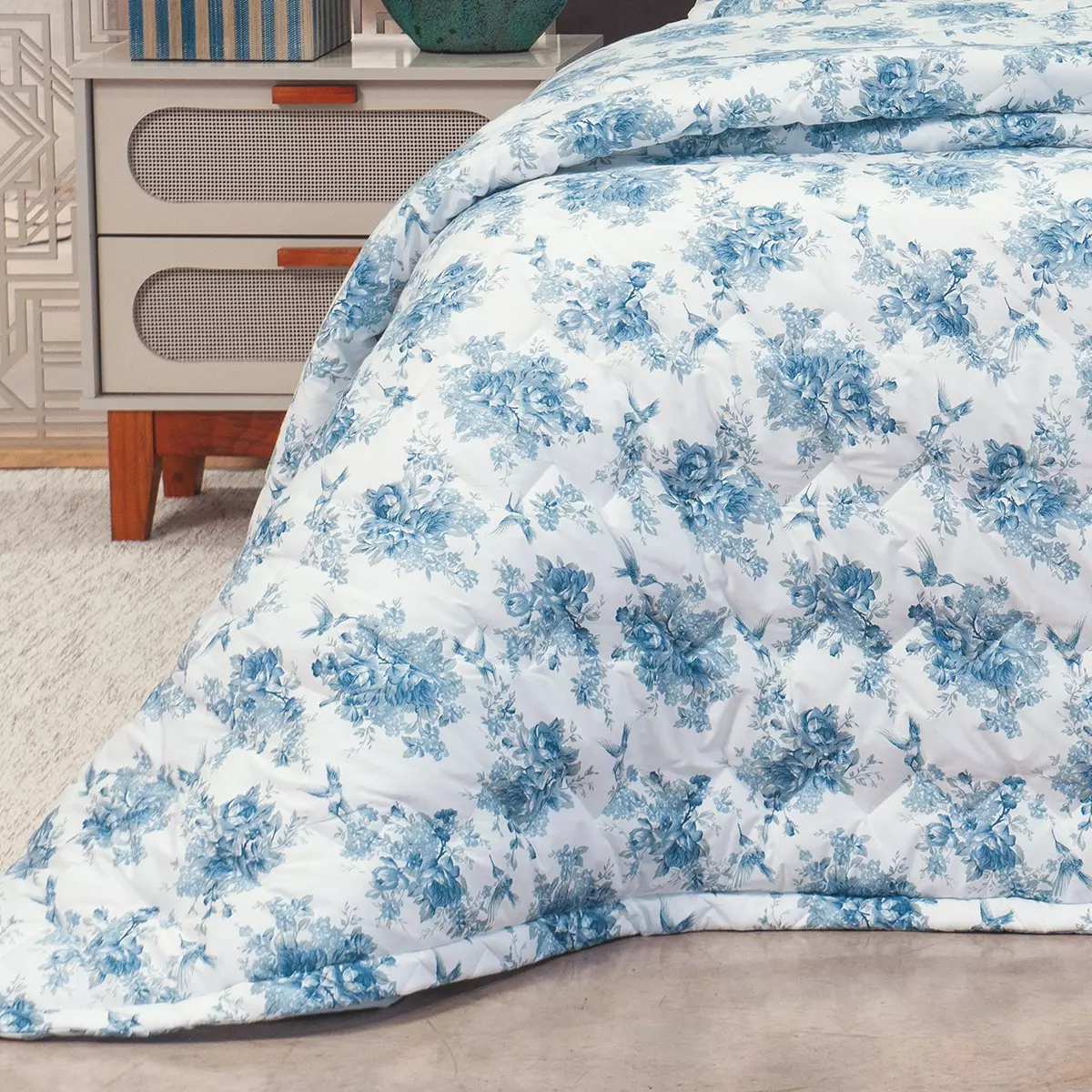 COBRE LEITO SUPER  KING  POEME 3 PEÇAS - PERCAL 300 FIOS ACETINADOS foto adicional 1