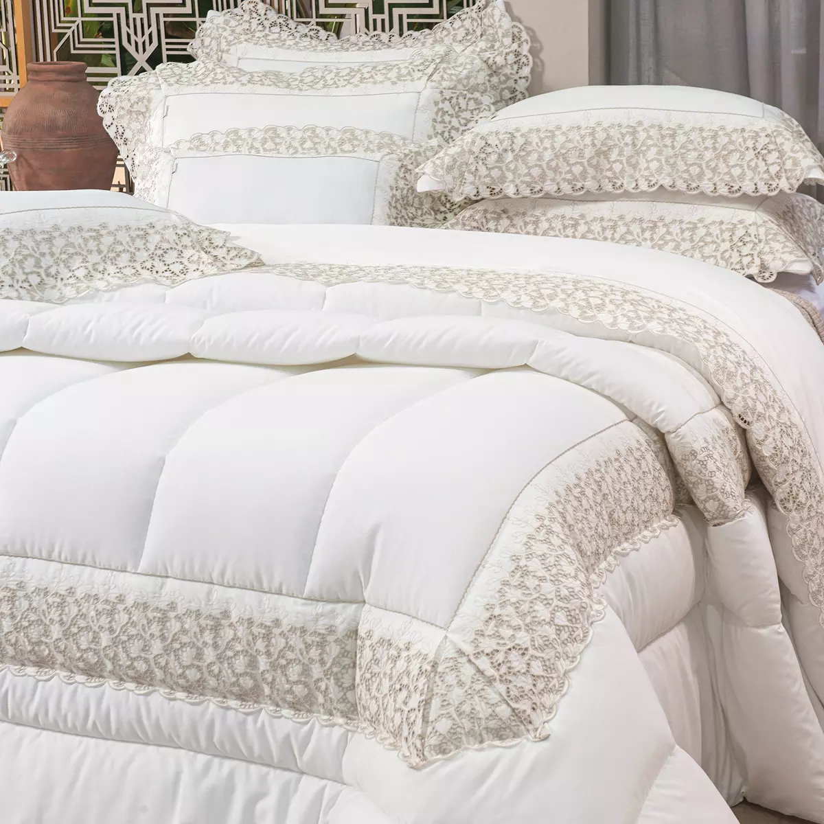 KIT EDREDOM KING VALERIE 03 PEÇAS  - PERCAL 300 FIOS ACETINADOS foto adicional 3