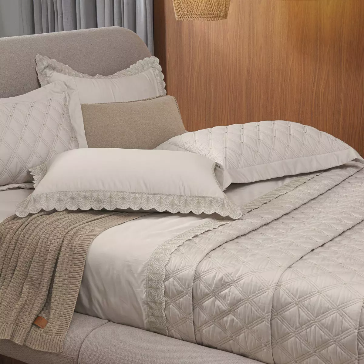 COBRE LEITO KING MAGGIO 03 PEÇAS - BORDADO - 400 FIOS EGIPCIOS foto adicional 3