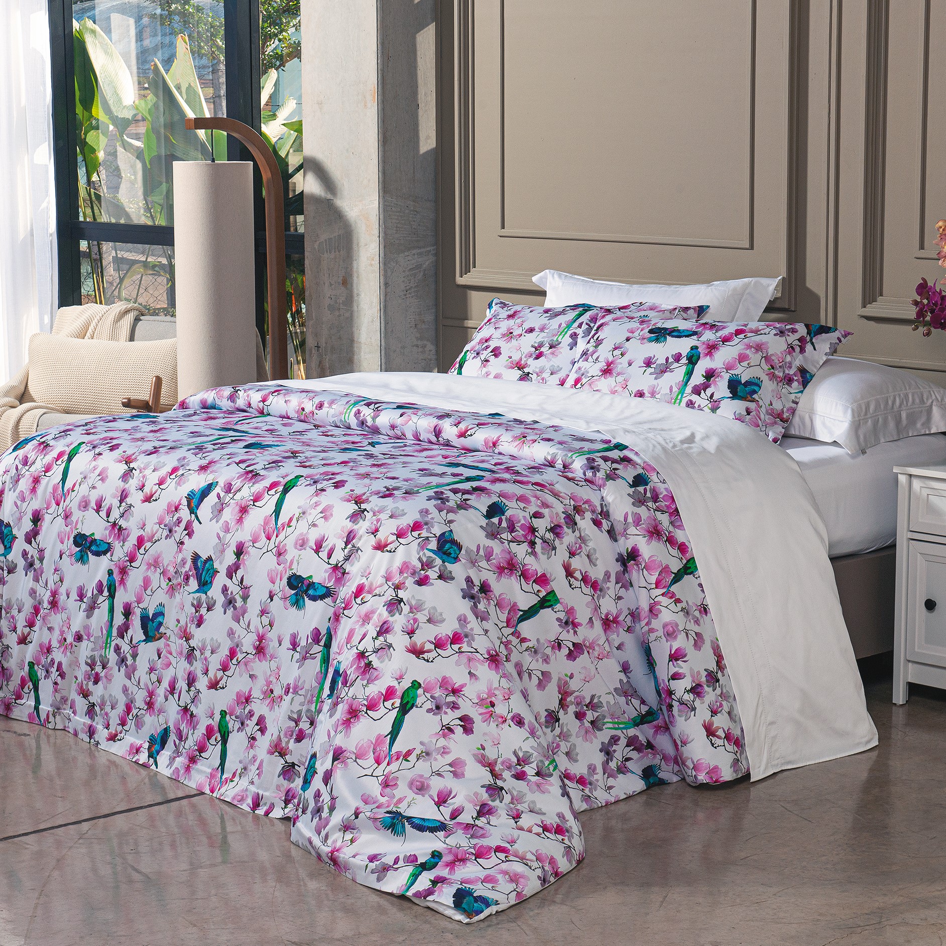 EDREDOM KING DUPLA FACE DOLCE VITTA ESTAMPADO 3 PEÇAS