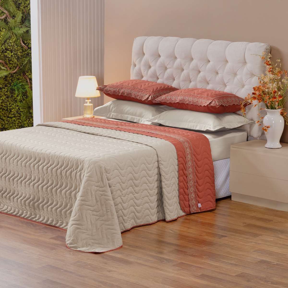 COBRE LEITO QUEEN  SUBLIME 3 PEÇAS - BORDADO- 200 FIOS foto adicional 1