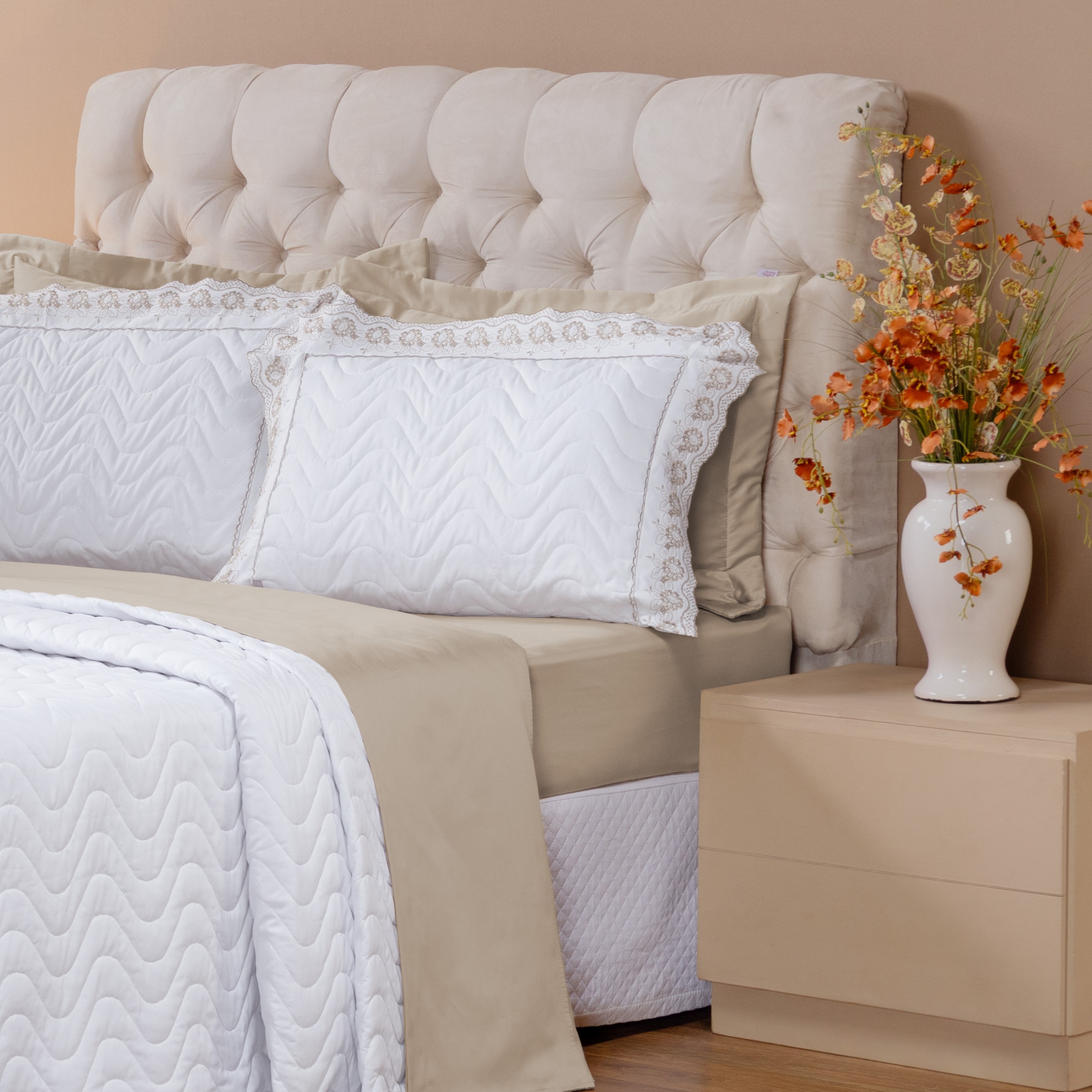 COBRE LEITO CASAL SUBLIME 3 PEÇAS - BORDADO- 200 FIOS foto adicional 9